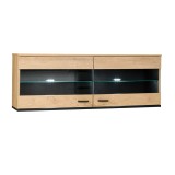 Vitrina suspendabila mdf natur stejar lefkas Siran 121x30x45 cm