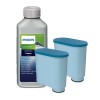 Set 2 filtre de apa + Solutie decalcifiere original CA6700 250ml, Wessper AquaClear, filtru compatibil cu masina saeco, echivalent