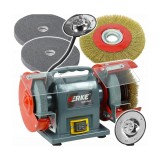 Polizor de banc cu 2 pietre 150mm 200W, lampa led, Verke
