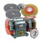 Polizor de banc cu 2 pietre 150mm 200W, lampa led, Verke
