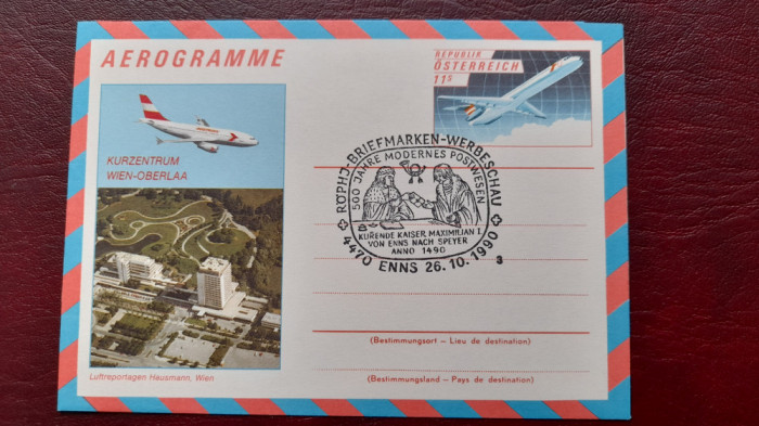 1990 Austria -aerograma st.WERBESCHAU