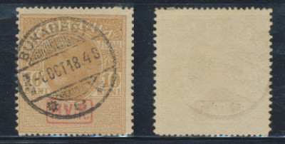 1918 ocupatia germana in Romania timbru 10 bani fiscal-postal MViR rar stampilat foto