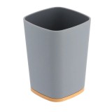 Suport Periuțe Plastic Si Bamboo &ndash; Gri