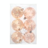 Globuri de Craciun, portocalii, SD19B-6-359, 6 cm, plastic, rotunde, set 6 bucati