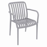 Cumpara ieftin Scaun terasa si gradina, stivuibil, cu brate, 54x58.5x80.5 cm, gri