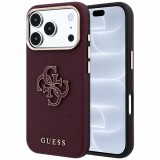 Husa pentru Apple iPhone 18 Pro / 17 Pro, Guess, Grained Big Resin Logo, Visinie
