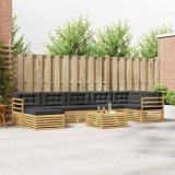 vidaXL Set de canapele de exterior cu pernă 8 pcs Alb și antracit 3390867