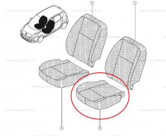 Tapiterie scaun fata partea de jos Renault Scenic 3 , tapiterie sezut scaun stanga 873704896R foto