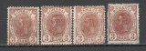 Romania.1900/11 Regele Carol I-Spic de grau 3 B. fara filigran 4 buc. YR.7, Nestampilat