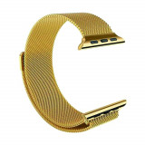 Curea metalica gold pentru Apple Watch 38mm Series 1 / 2 / 3 / 4 versiunea 40mm