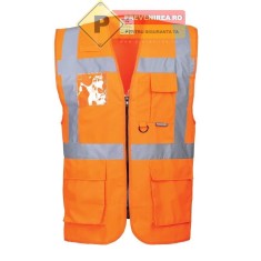 Veste reflectorizante portocalii de calitate foto