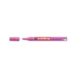 Marker permanent Edding 751 cu vopsea, corp metalic, varf rotund, 1-2 mm, roz