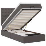 Cumpara ieftin Cadru de pat otoman cu saltea gri 80x200cm piele artificiala