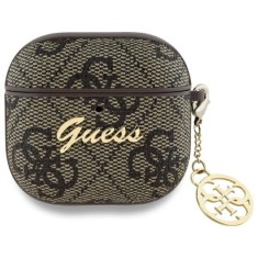 Husa pentru apple airpods 4 - guess 4g charm collection - brown foto