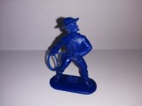Bnk jc Figurina de plastic - Jean Hoeffler - cowboy cu lasou - albastru