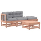 Set mobilier de gradina cu perne, 4 piese, lemn masiv douglas