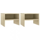 VidaXL Noptiere, 2 buc., stejar sonoma, 40x30x30 cm, lemn prelucrat