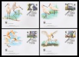 2006 Romania - 4 FDC Pasari protejate - Lopatarul eurasian (varietati WWF, NELISTATE), LP 1744