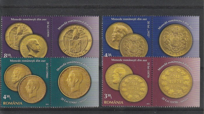 Romania ,Monede de aur 4v + 1v , nr lista 1989.