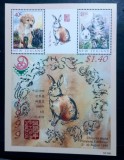 Noua Zeelanda 1999 pisici. C&acirc;ini, iepuri Anul nou chinezesc bloc eștampilata