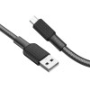 HOCO - Cablu de date (X69 Jaeger) - USB-A la Micro-USB, 12W, 2.4A, 1.0m - Negru / Alb