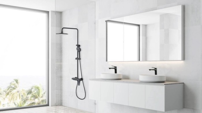 Sistem de Dus cu Para Dus Manual in 3 Trepte Inaltime Reglabila Lemark Bronx LM3760BL Negru