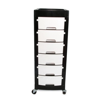 Cărucior pentru coafor, culoare alb/negru Y4(White) foto