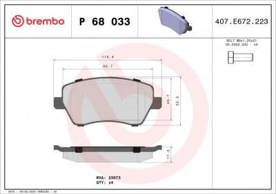 BREMBO P 68 033 PRIME LINE set placute frana,frana disc foto