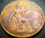 Cumpara ieftin Moneda istorica 1 PENNY - MAREA BRITANIE / ANGLIA, anul 1913 *cod 3209 excelenta, Europa