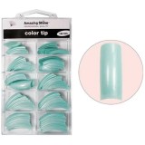 Cumpara ieftin Unghii false, bleu spray, 100buc, nr.1 - 10, AMAZING SHINE