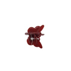 Clema par mini tip fluture bordeaux 2 cm, plastic rezistent, sistem metalic cu arc puternic
