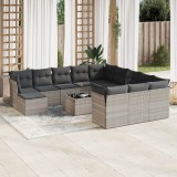 Gossi set canapele de gradina cu perne, 13piese gri deschis poliratan