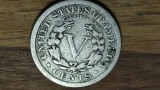 SUA / USA -moneda de colectie istorica- 5 cents 1908 - Liberty Nickel - rara !, America de Nord