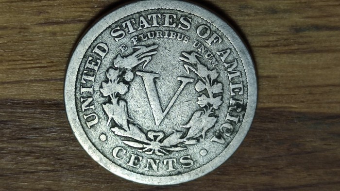 R08 SUA / USA -moneda de colectie istorica- 5 cents 1908 - Liberty Nickel - rara !