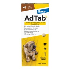 Tableta antiparazitara pentru caini AdTab 1,3 - 2,5 kg (cut x 1tb)