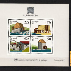 Portugalia, 1986 | Tipuri de Mori de Apă - Expo LUBRAPEX Rio '86 | MNH | aph