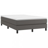 Cumpara ieftin Pat box spring cu saltea, gri, 120x190 cm, piele ecologica