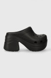 Cumpara ieftin Crocs papuci Siren Clog femei, culoarea negru, cu toc drept 208547