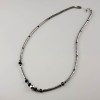 Colier Hematit si Agat Negru Julio, Argint 925 placat Rodiu, 50cm, Made in Italy, Saculet Cadou