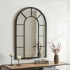 Oglinda de perete Enonkoski 90x60 cm, neagra, stil arcada