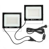 Cumpara ieftin Set 2 proiectoare LED 100W, 2 x 50W, 16 x 11.5 cm, lumina rece 6000K, IP66, cablu 2 m cu intrerupator