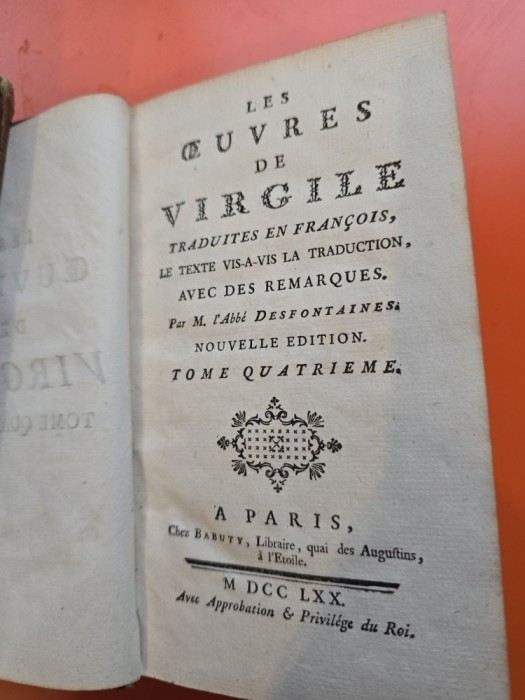 Les Oeuvres de Virgile - traduit en francois par M. l Abbe Desfontaines - vol. IV