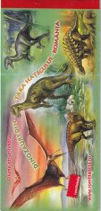 Romania 2005,Dinozauri din Tara Hategului,Carnet oficial cu ilistratele suport,4 foto