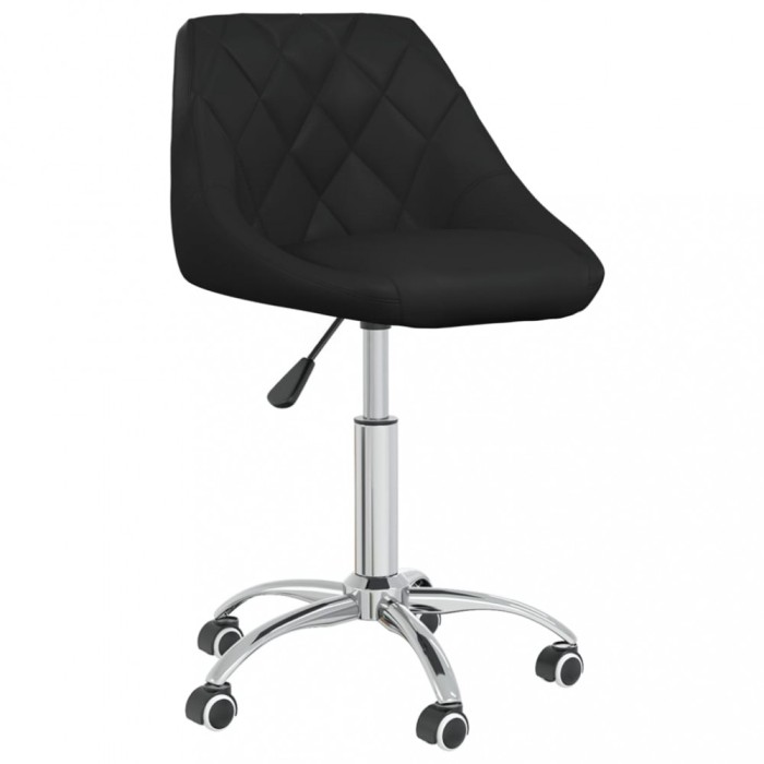 vidaXL Scaun de bucătărie pivotant, negru, piele ecologică 3088686