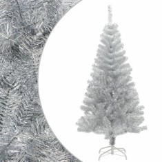 vidaXL Pom de Crăciun artificial cu suport, argintiu, 120 cm PET