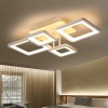 Lustra LED cu telecomanda ELLA 85W, 4 Patrate, lumina Rece/Calda/Neutra, Dimabila, Alb ModernLight Concept, Alessandro DESIGN
