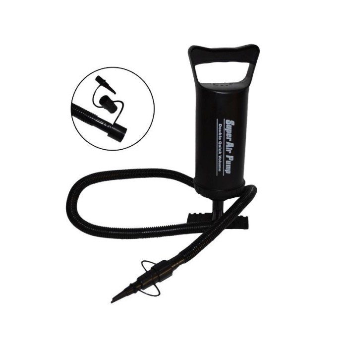 Pompa de aer pentru gonflabile, actionare manuala, 3 supape, ABS negru
