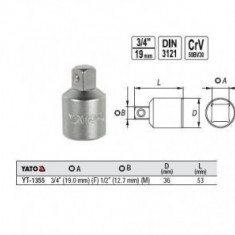 Adaptor 3/4"-1/2'', YATO YT-1355