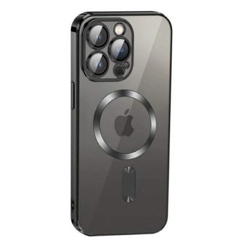 Husa iPhone 13 6.1 MagSafe Silicon Transparenta &amp; Negru
