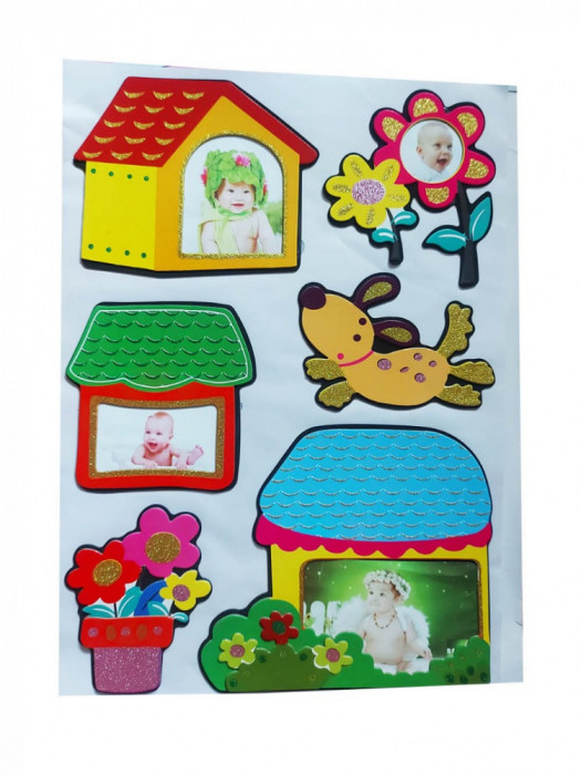 Sticker decorativ, Casute cu poze, 45 cm, WX-EB002